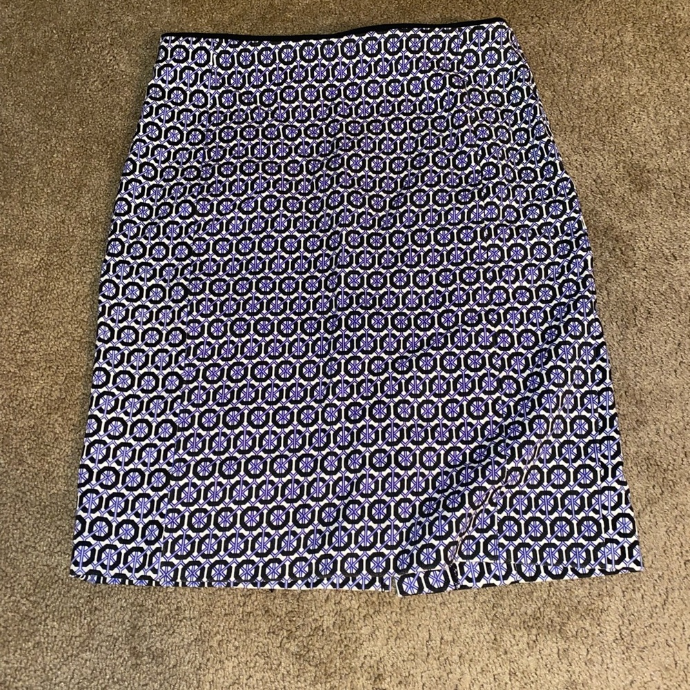 H&M size 8 Blue & Black Patterned Pencil Skirt